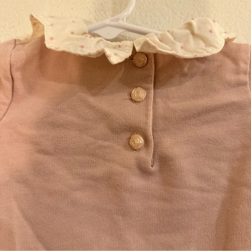 Piper & Posie Layered Long Sleeve, Flutter Collar Shirt, Size 6-9 months - Picture 2 of 8